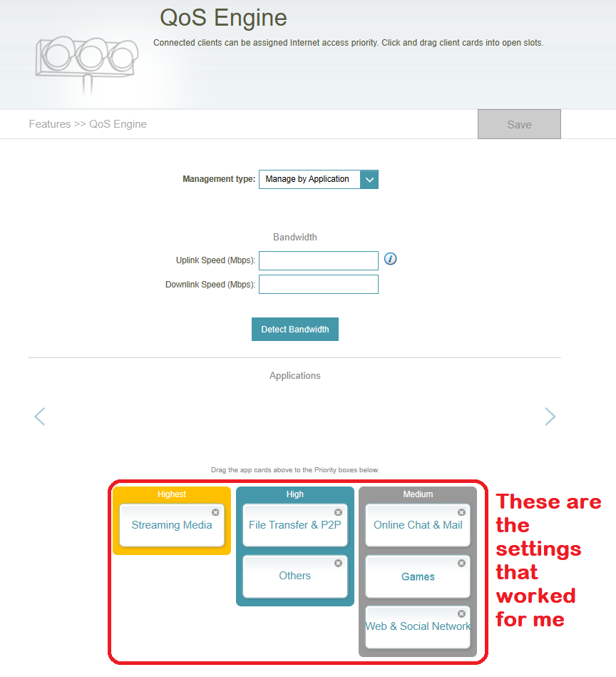 D-Link QoS Settings